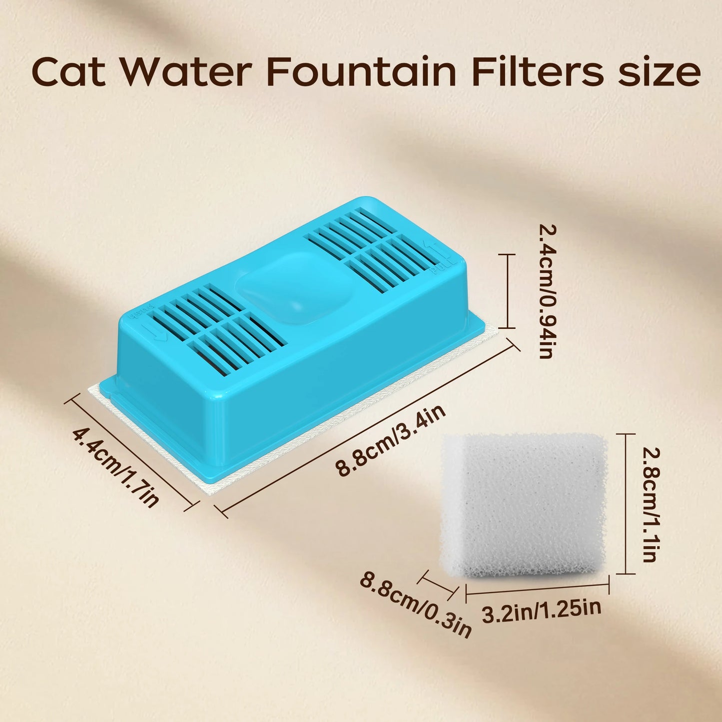 Filtres de rechange pour fontaine à eau chat – Compatible 2,2L / 2,8L / 3,2L