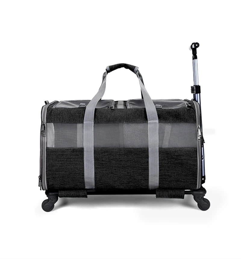 Sac de Transport Chariot XL pour Chat et Chien – Pliable, Roulettes Amovibles