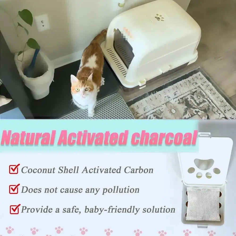 Activated Carbon Odour Filters for Cat Litter Box - Pack of 12