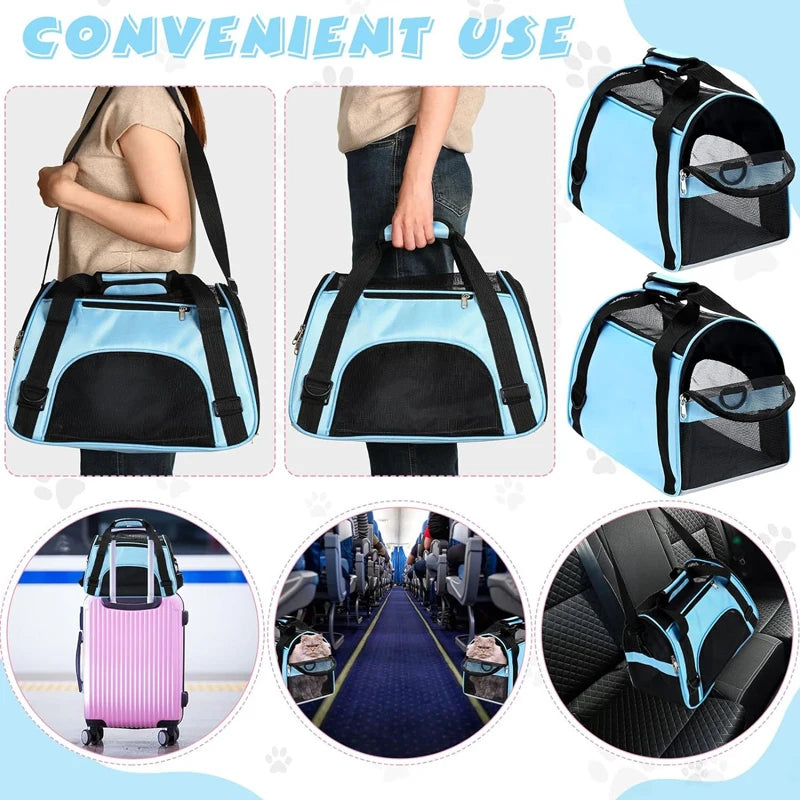Sac de Transport Chat & Chien – Nylon Respirant Pliable S/M/L