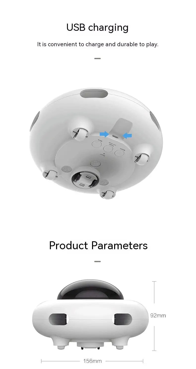 Jouet Interactif Chat UFO - Plumes Automatiques Rechargeable USB