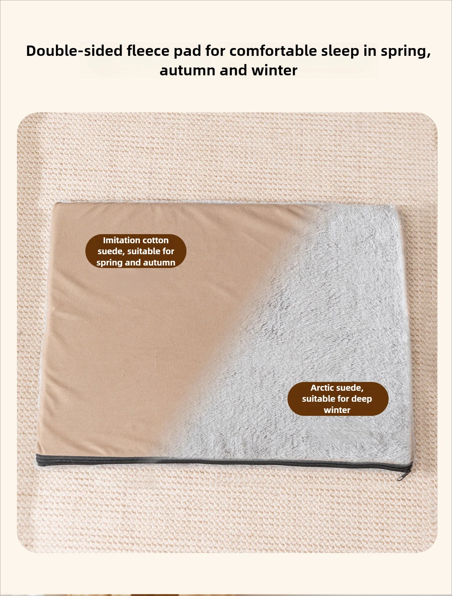 Niche Chat Fermée 4 Saisons - Tente Douillette avec Housse Amovible