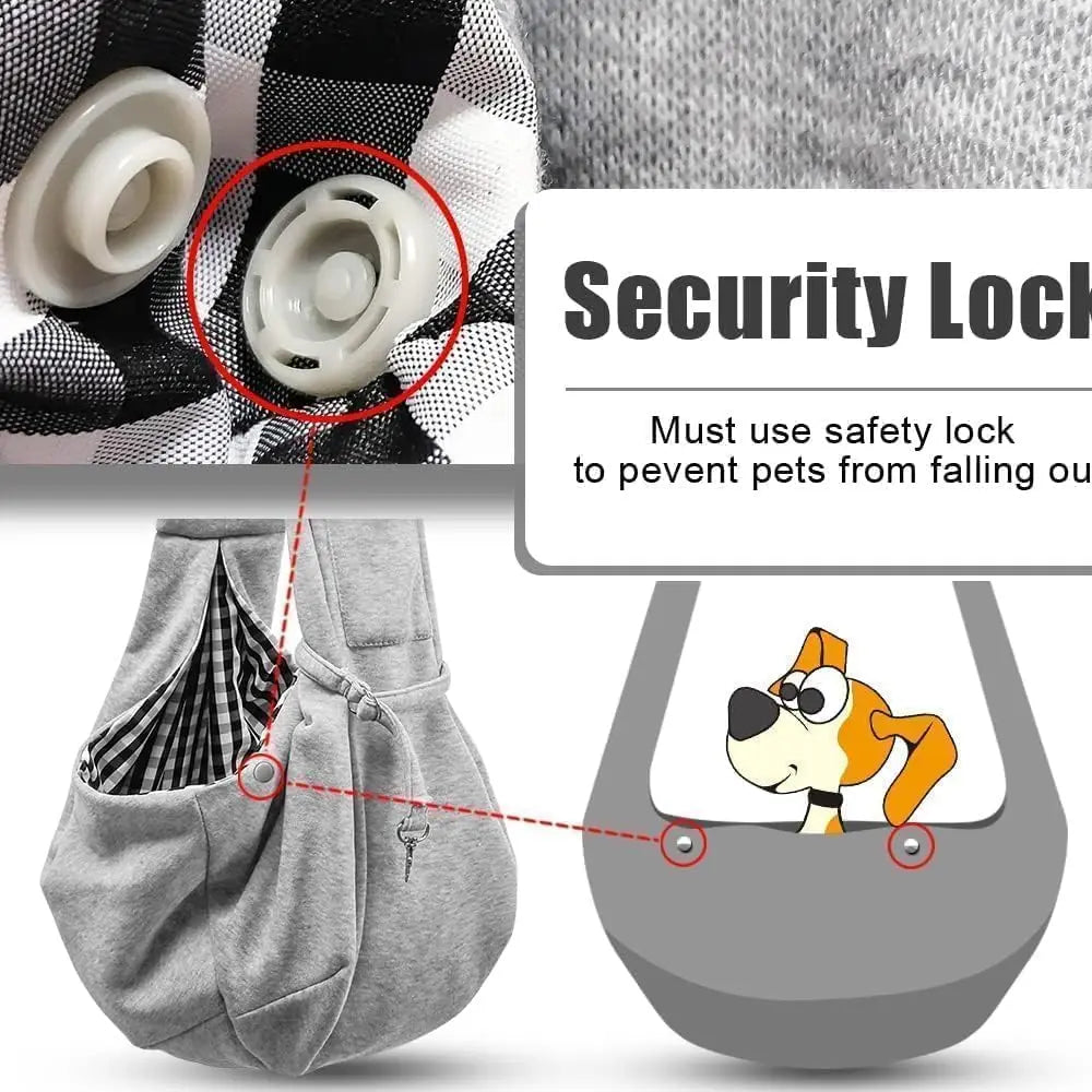 Détail tissu et coutures de l'écharpe de portage sling pour chat – doux et résistant et sécurité