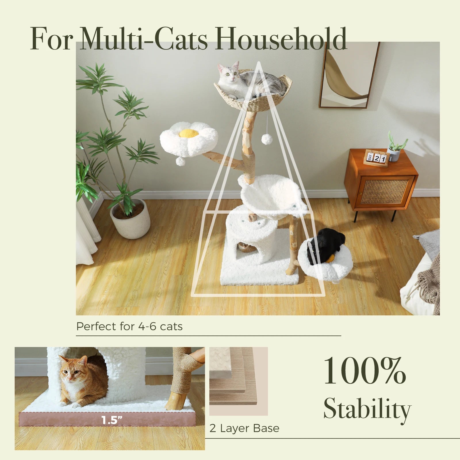 Multi-Level Cat Tree with Scratching Posts & Sleeping Areas