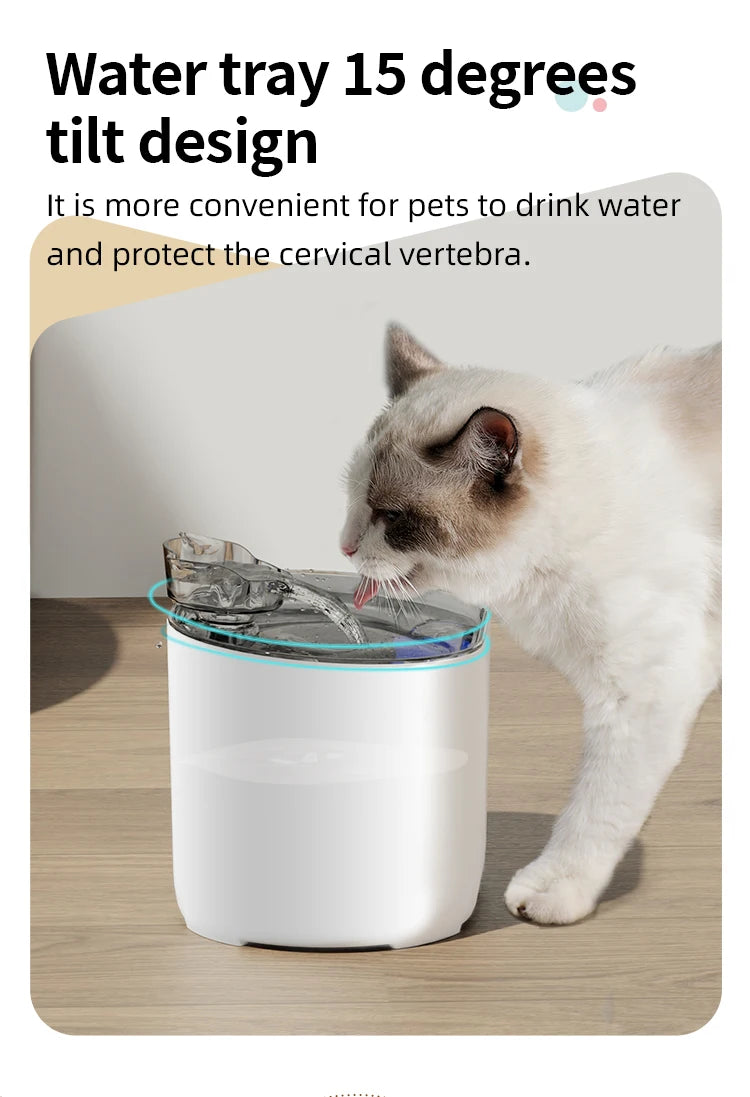 Fontaine à Eau Automatique pour Chat & Chien – 2L, Ultra-Silencieuse, Sans BPA