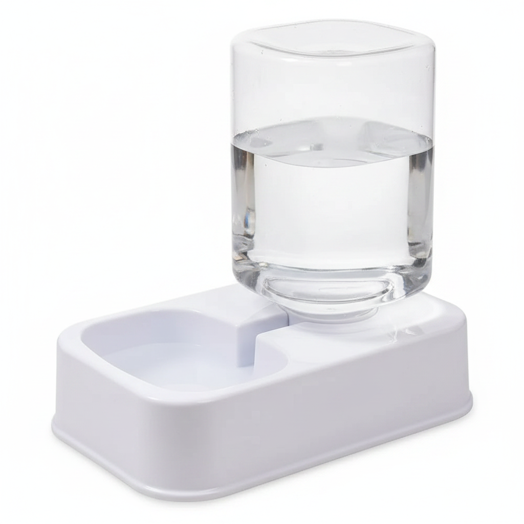 Fontaine pour animaux blanche avec réservoir transparent