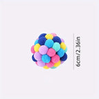 Balle en peluche à pompons multicolores, dimensions 6 cm