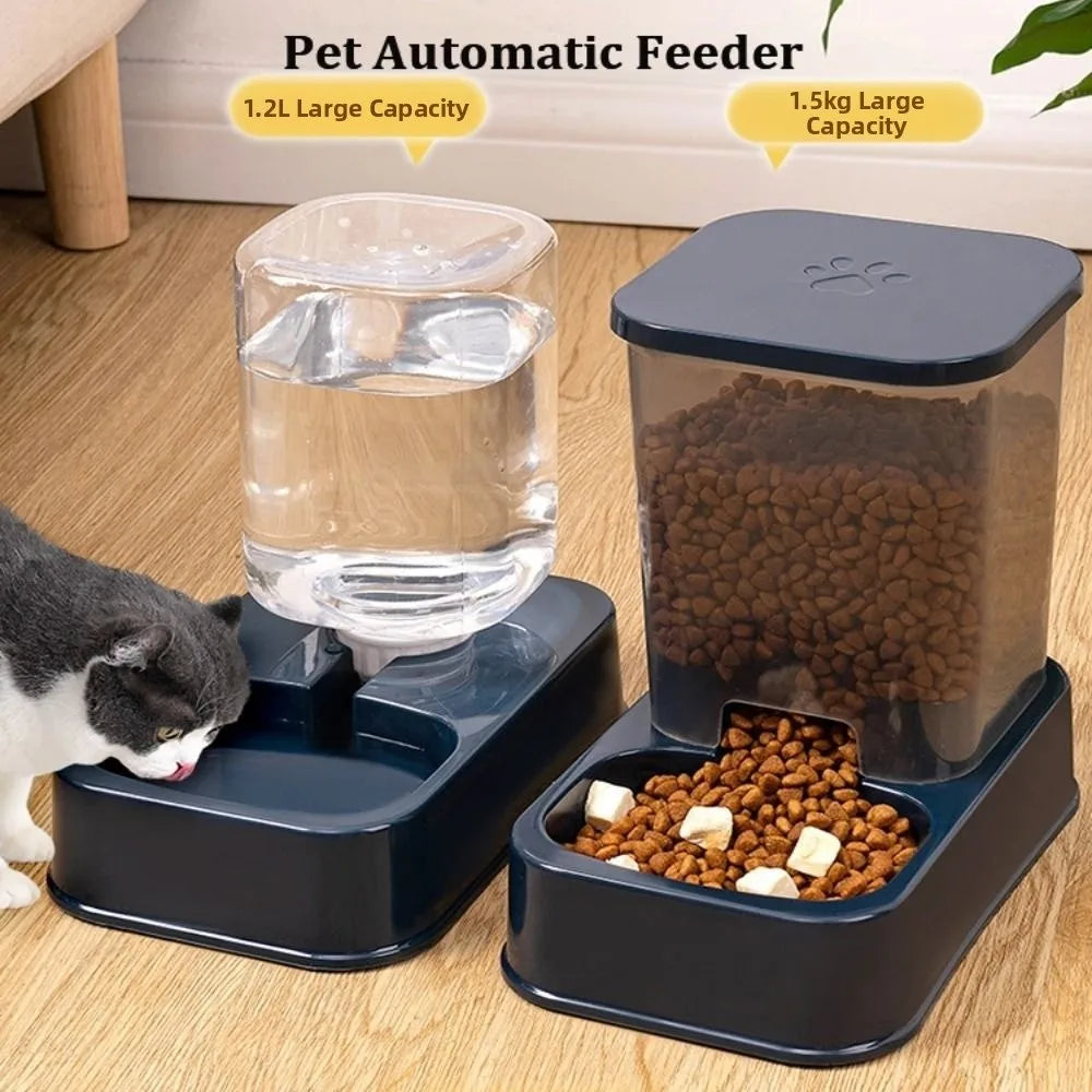 Distributeur Automatique de Nourriture pour Chat & Chien — 1,5L + Fontaine 1,2L