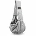 Écharpe de portage mains libres grise, sac sling pour transporter un animal