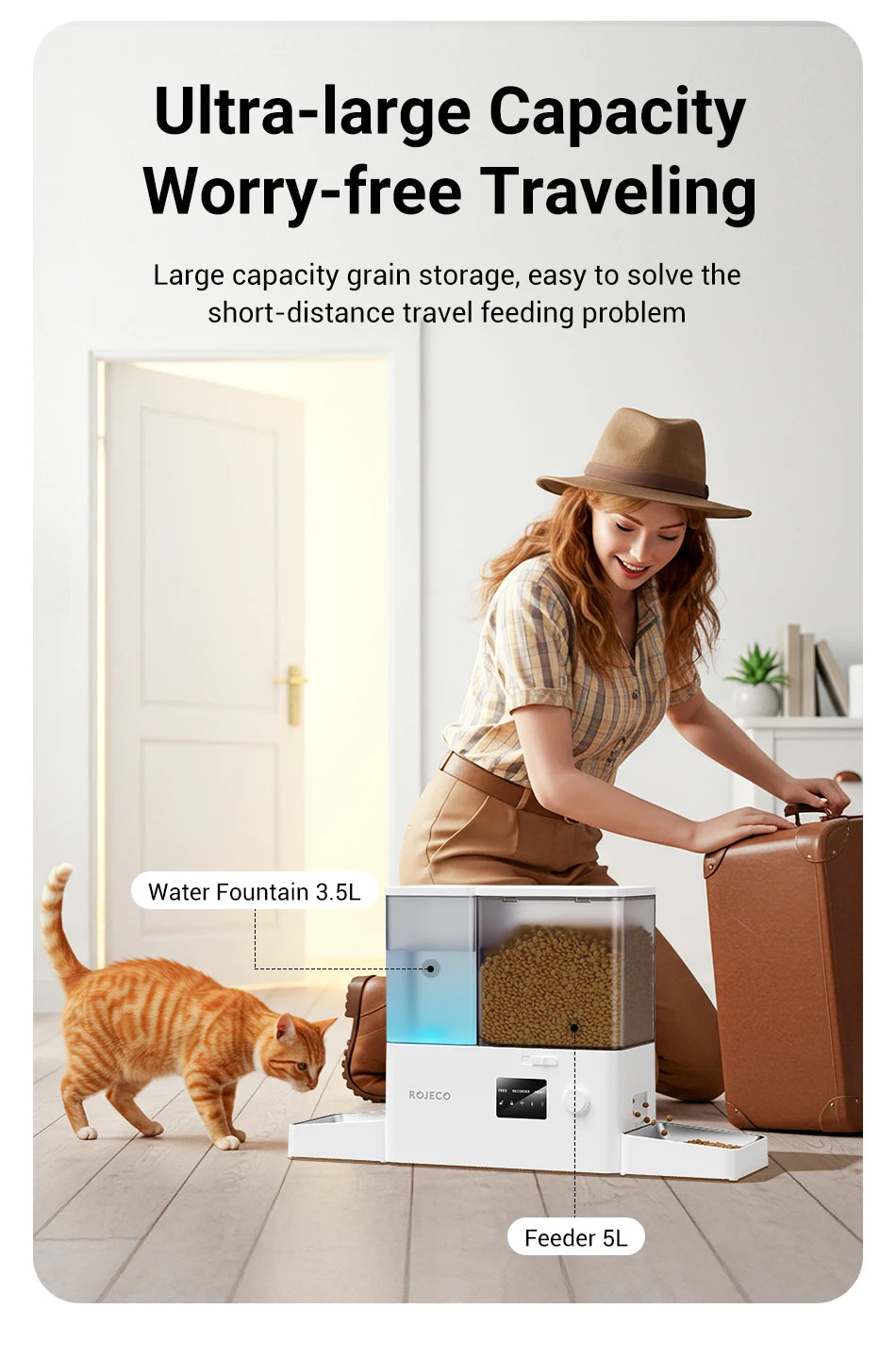 Distributeur automatique 2-en-1 WiFi 8,5 L – Eau et croquettes