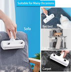 Rouleau anti-poils blanc, tête rectangulaire posée sur tissu