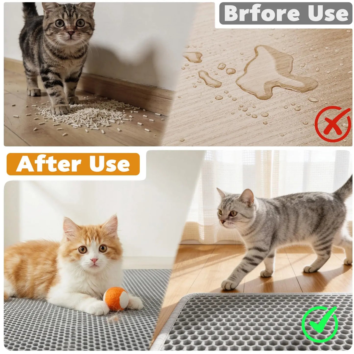 Double Layer Cat Litter Mat - Waterproof & Non-slip