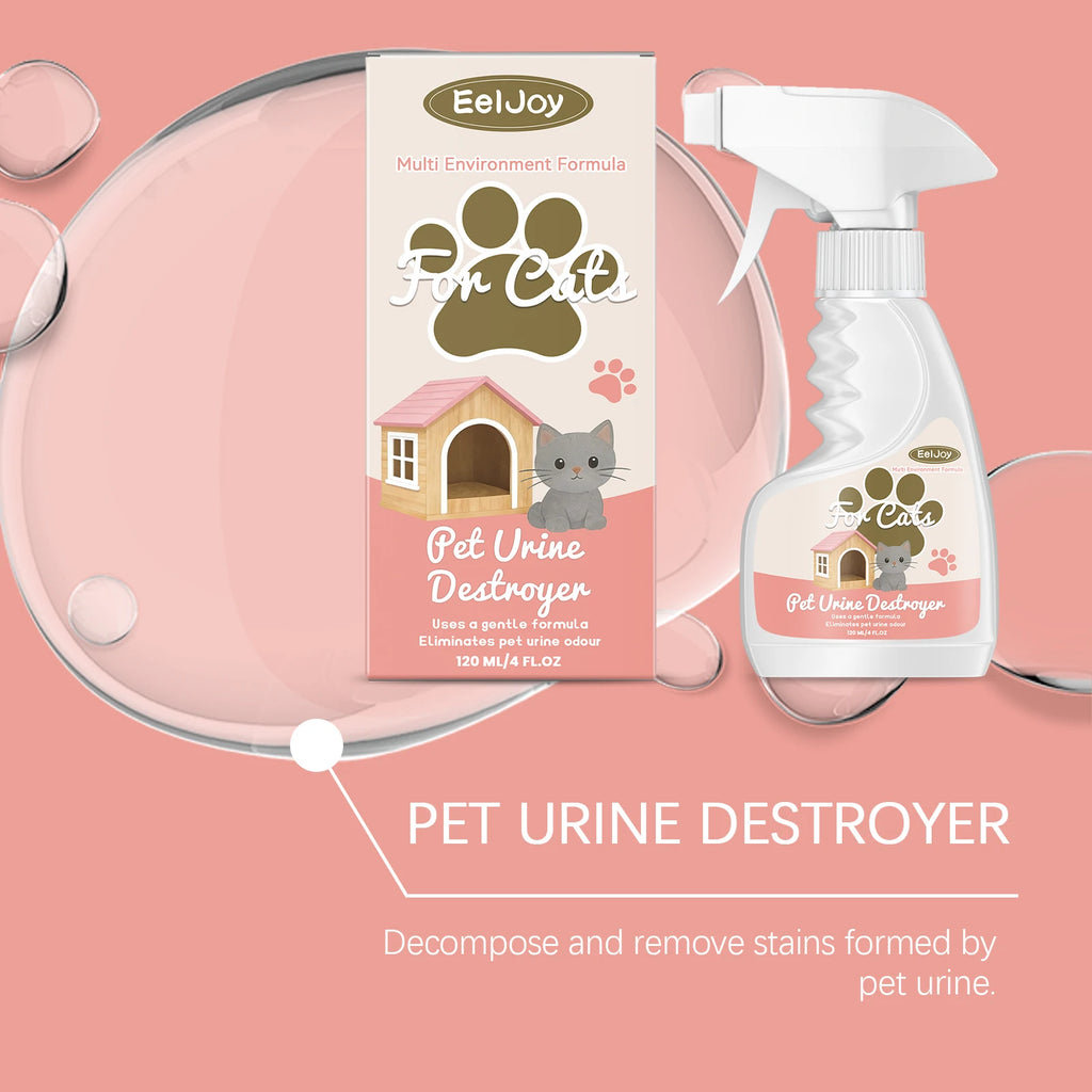 Spray EelJoy éliminateur d’odeurs pour urine, flacon blanc avec pulvérisateur