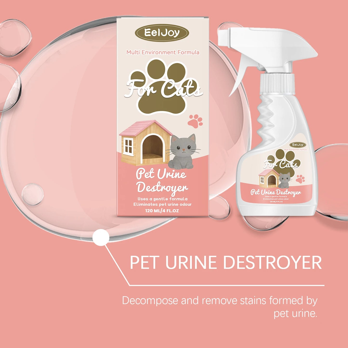 Spray Éliminateur d'Urine pour Chat et Chien – 120ml | EelJoy