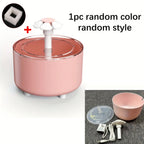 Fontaine à eau automatique pour chat rose avec accessoires, bol et pompe visibles