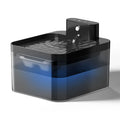 Fontaine à eau sans fil pour chat, forme rectangulaire, réservoir bleu et couvercle noir