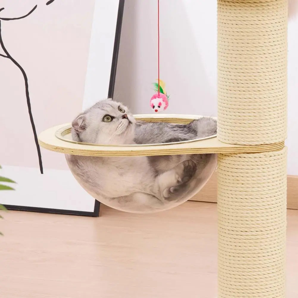 Arbre à Chat Sol Plafond Réglable 6 Niveaux – Griffoir Corde de Chanvre jusqu'à 3m