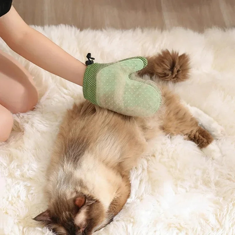 Double-Sided Pet Grooming Glove – Deshedding & Massage