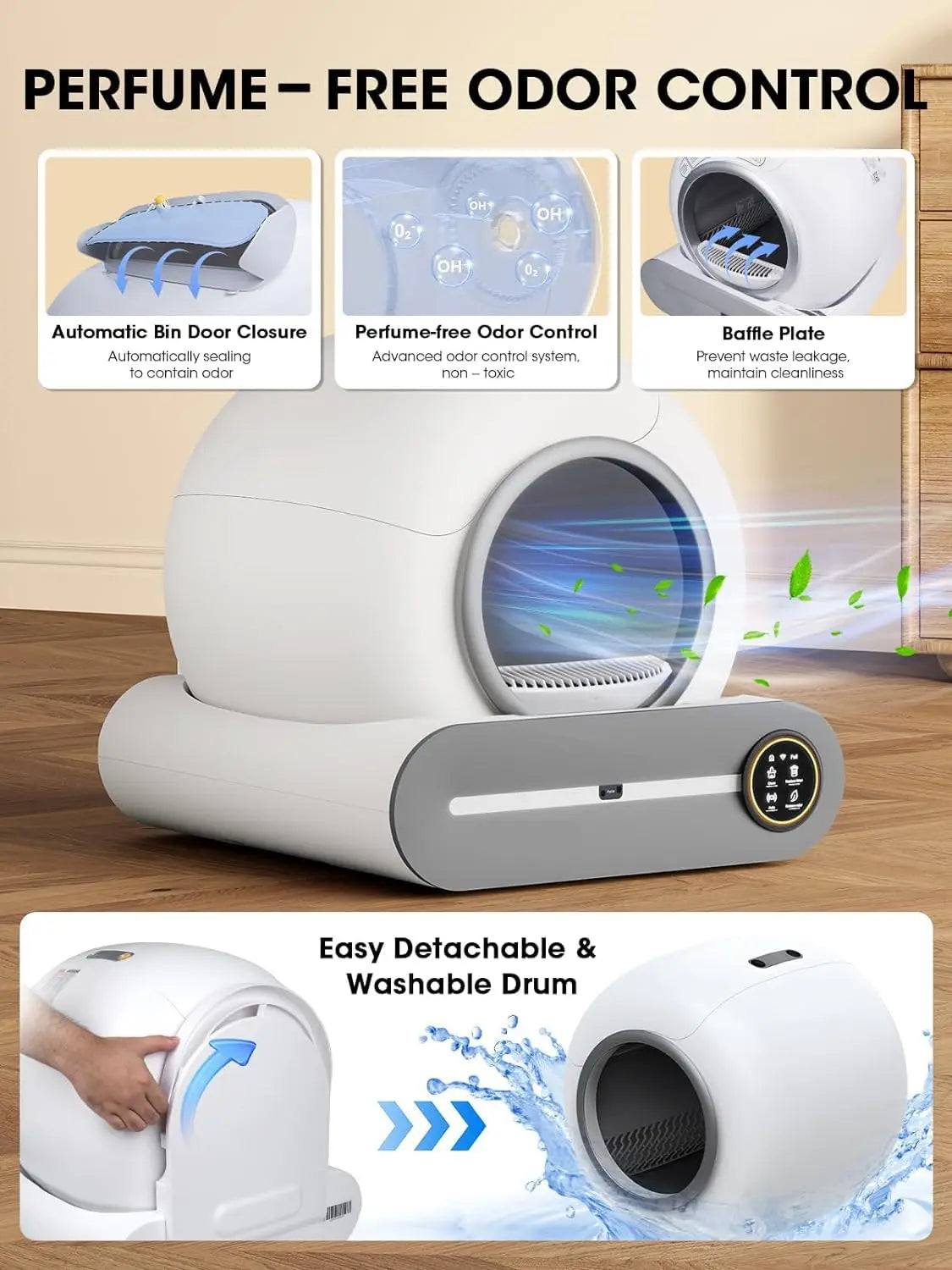 Panneau de contrôle intelligent litière Tonepie Pour chat