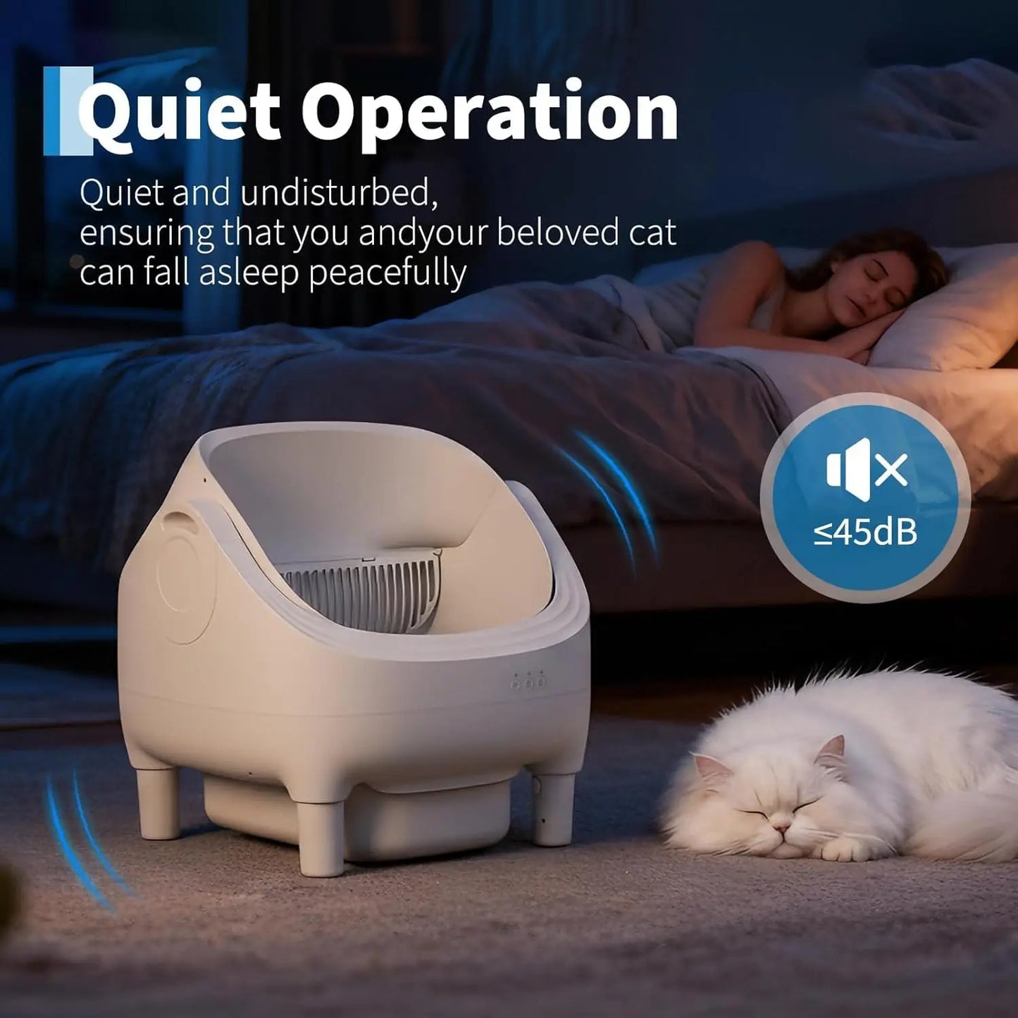 Smart Self-Cleaning Litter Box – Wi-Fi App, 10.5L, Ultra-Quiet | HiMISS