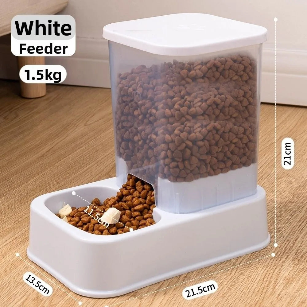 Distributeur Automatique de Nourriture pour Chat & Chien — 1,5L + Fontaine 1,2L