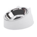 15° Tilted Cat Bowl – Non-Slip Base, PP and Stainless Steel