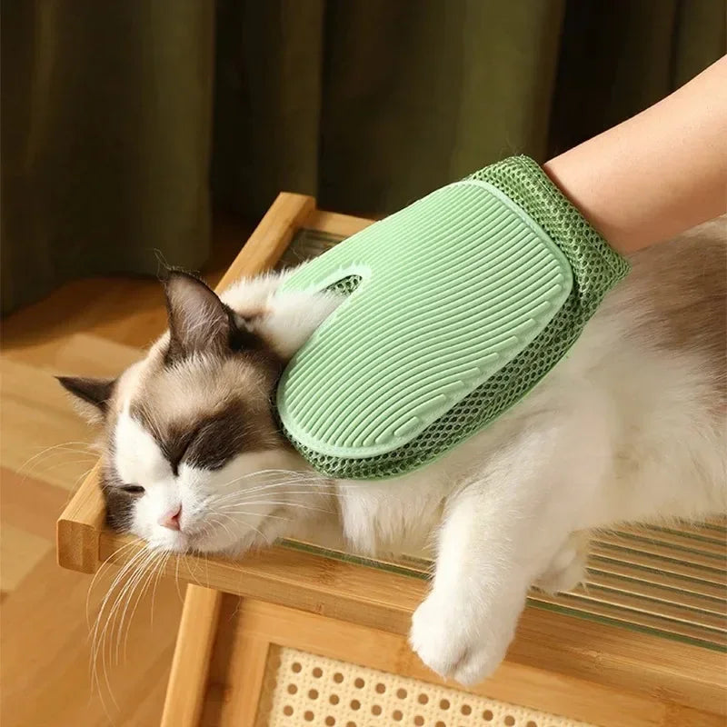Double-Sided Pet Grooming Glove – Deshedding & Massage