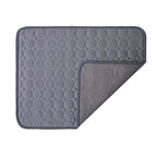 Tapis rafraîchissant chat et chien, gris, face gaufrée et tissu texturé au revers