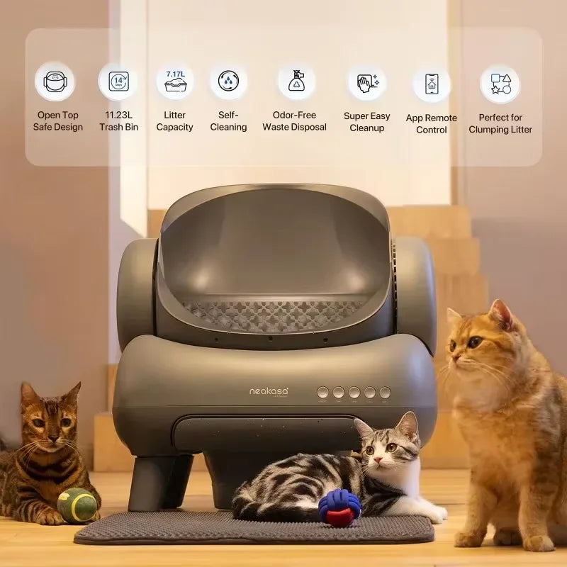 Litière Automatique Autonettoyante Neakasa M1 — Open-Top, Contrôle App, Ultra-Silencieuse