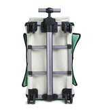Sac de transport à roulettes avec poignée télescopique et renforts, coloris blanc et noir