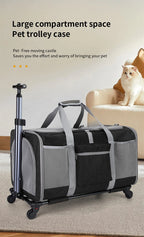 Sac de Transport Chariot XL pour Chat et Chien – Pliable, Roulettes Amovibles