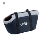 Sac de transport souple pour animaux, taille S, tissu sombre, poignées et logo