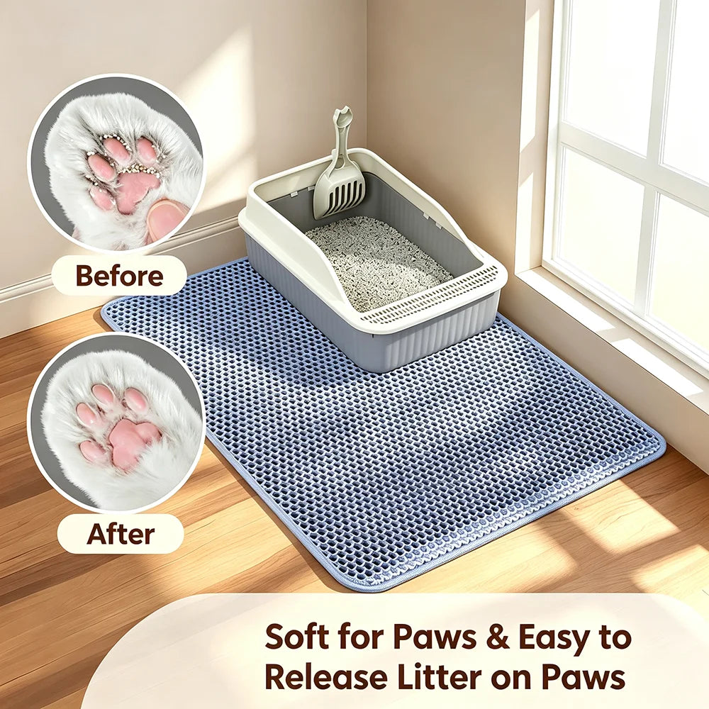 Double Layer Cat Litter Mat - Waterproof & Non-slip