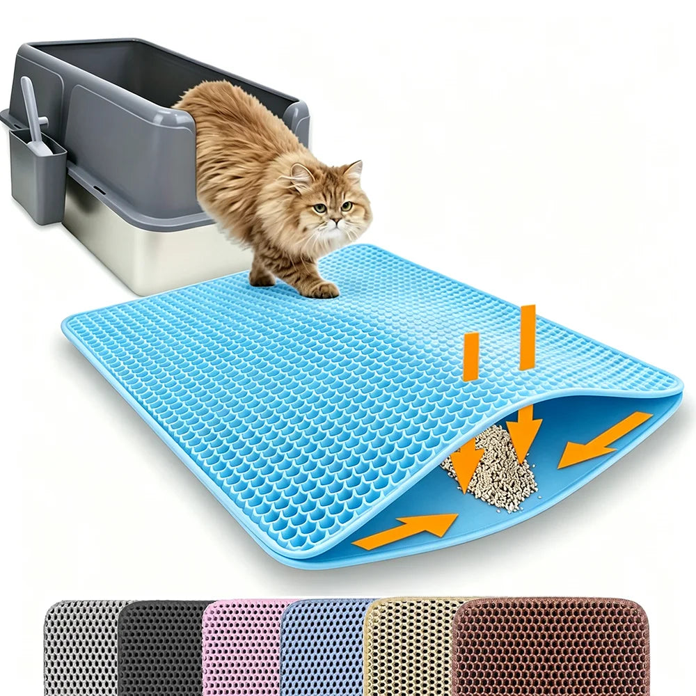 Double Layer Cat Litter Mat - Waterproof & Non-slip