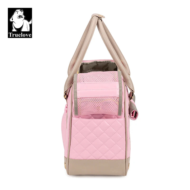 TRUELOVE TLX6971 Fashion Pet Carrier – Cat & Small Dog, Breathable Leather, Sizes M/L