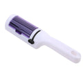 Brosse anti-poils électrostatique blanche à cylindre violet, vue de dessus