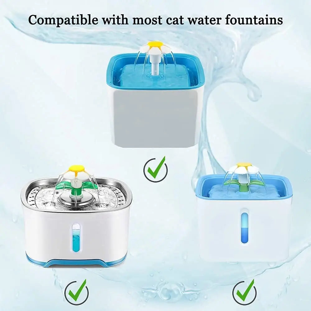 Cartouche de filtre de remplacement blanche visible sur fontaine à eau pour chat.