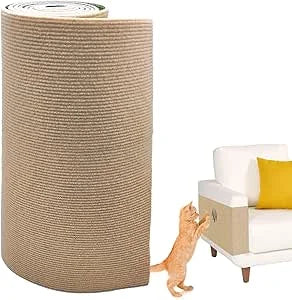 Tapis anti-griffes autocollant découpable, rouleau beige clair, surface texturée