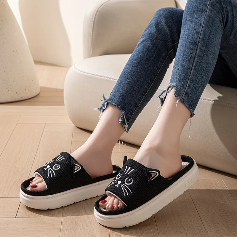 Mules Plateforme Motif Animal Femme – Chaussons Légers Intérieur/Extérieur