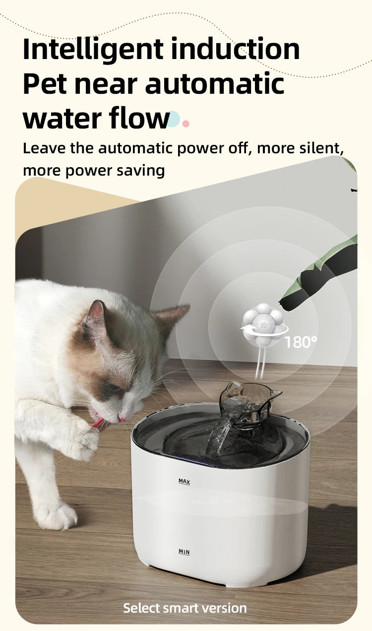 Fontaine à Eau Automatique pour Chat & Chien – 2L, Ultra-Silencieuse, Sans BPA