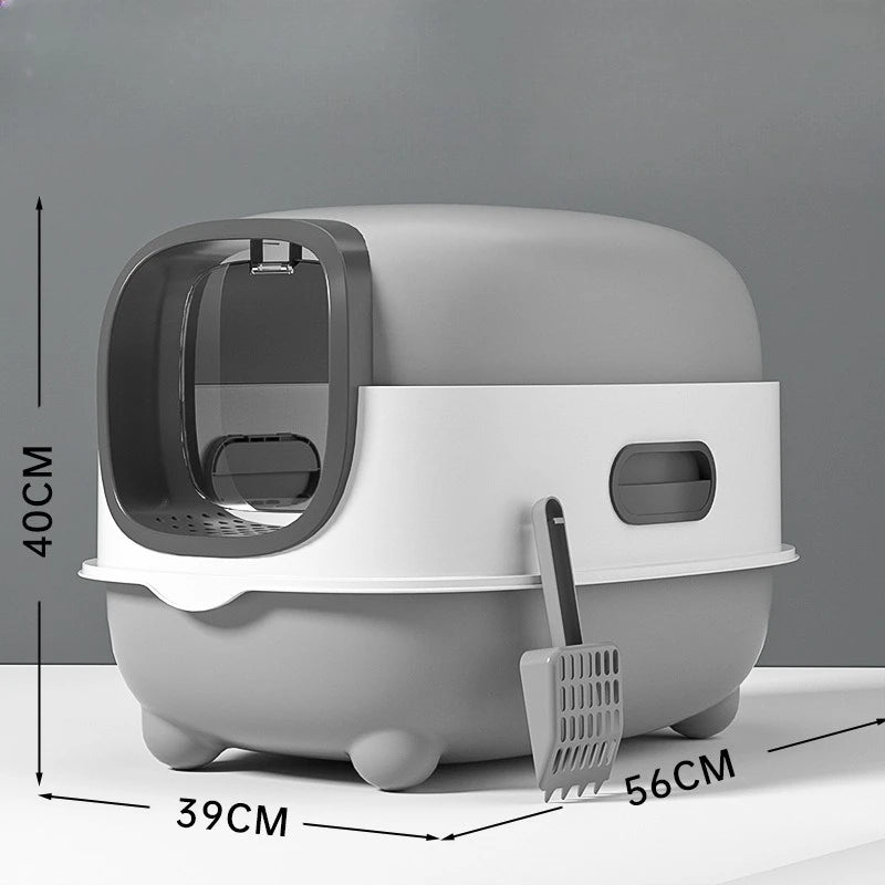 Enclosed Dome Cat Litter Box with Scoop - 40x39x56cm