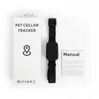 Collier GPS pour animal : sangle noire et boîtier suiveur noir avec motif patte