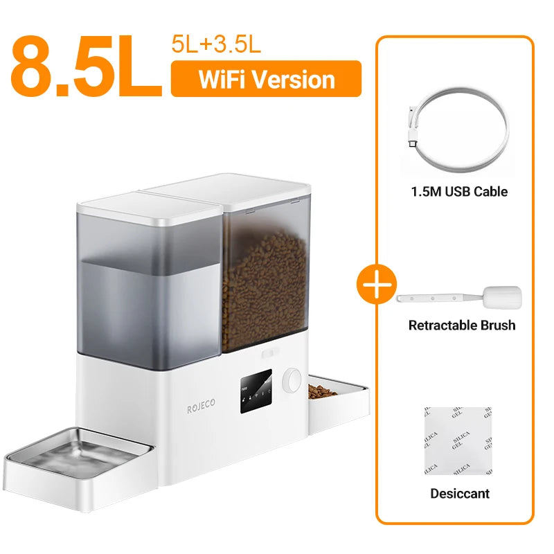 Distributeur automatique 2-en-1 WiFi 8,5 L – Eau et croquettes