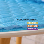 Tissu de refroidissement du tapis pour chat et chien, bleu avec relief ondulé