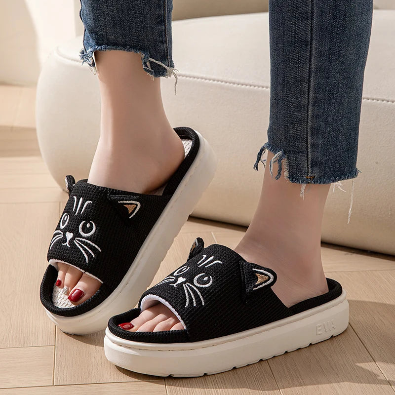 Mules Plateforme Motif Animal Femme – Chaussons Légers Intérieur/Extérieur