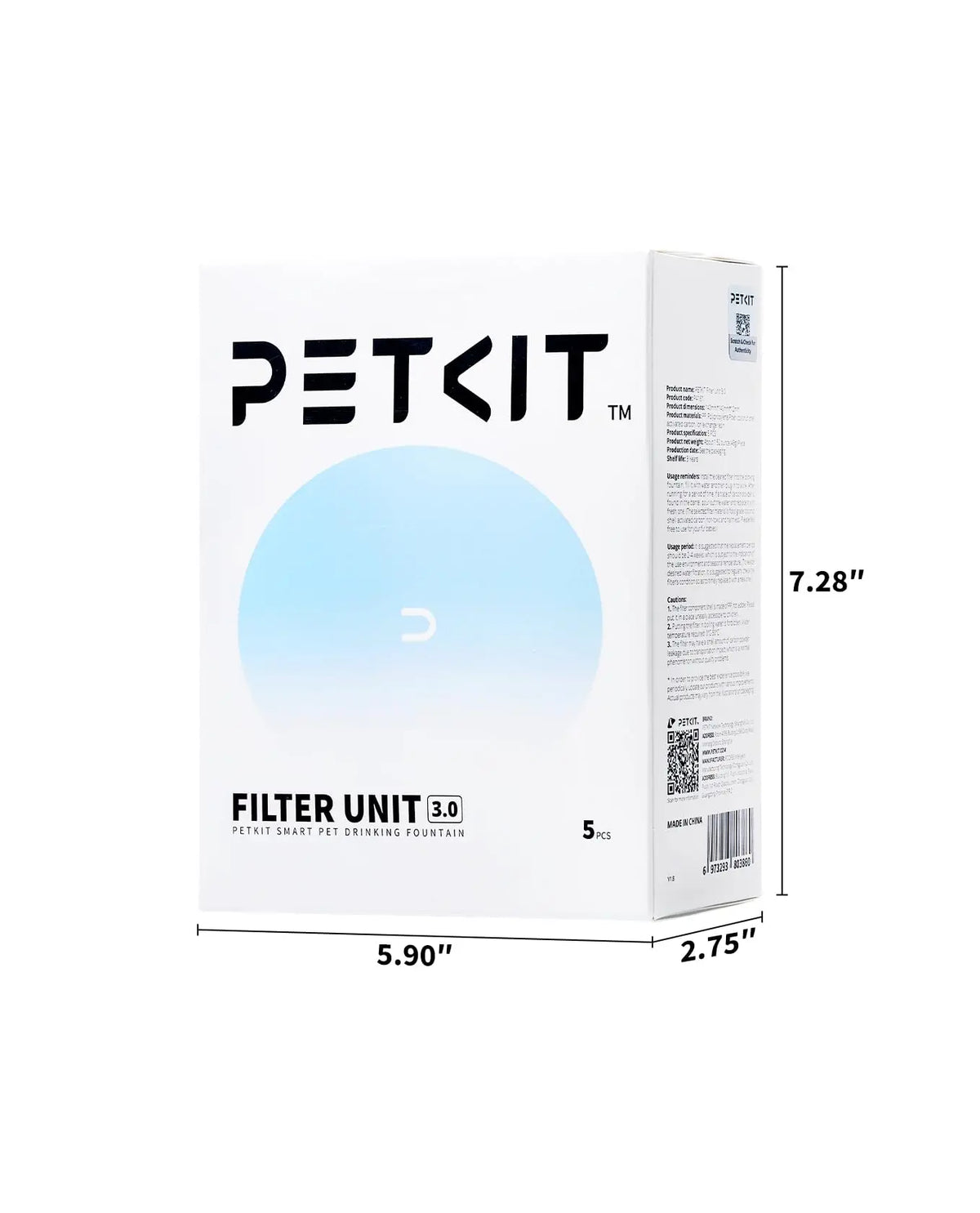 Filtres PETKIT 3.0 pour fontaines Eversweet et Solo – lot de 5