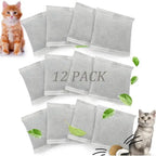 Lot de 12 filtres rectangulaires en maille grise au charbon actif pour litière chat