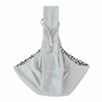 Sac de transport gris pour chat et petit chien, bandoulière et ouverture à cordon