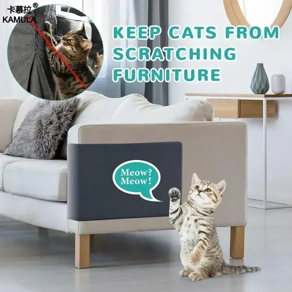 Tapis griffoir autocollant pour chat, gris foncé, découpable, à poser sur un canapé
