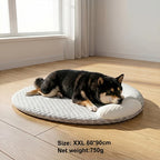 Tapis pour animaux en mousse mémoire gris, forme ovale avec coussin latéral